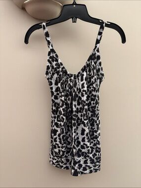 Dynamite Black & White Leopard-Print Cami